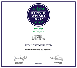 ABD India  wins ‘Distiller of the Year’ at  Icons of Whisky India 2022